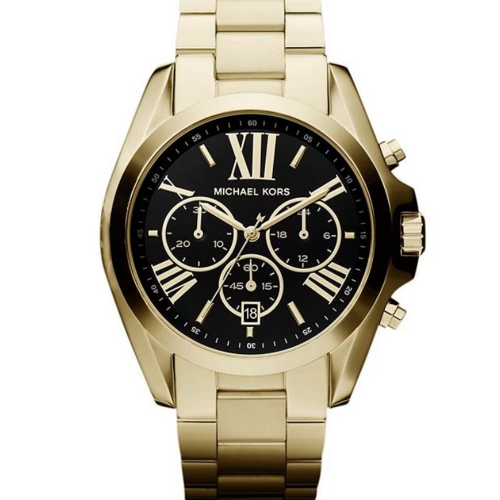 Michael Kors Bradshaw black/ gold watch NEW